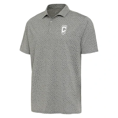 Men's Antigua Heather Gray Columbus Crew Flicker Polo