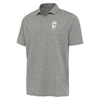 Men's Antigua Heather Gray Columbus Crew Flicker Polo