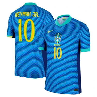 Men's Nike Neymar Jr. Blue Brazil National Team 2024 Away Match Authentic Player Jersey