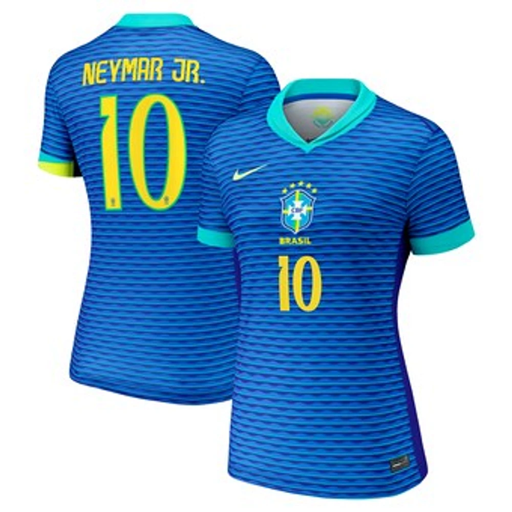 Women's Nike Neymar Jr. Blue Brazil National Team 2024 Away Stadium Replica Player Jersey