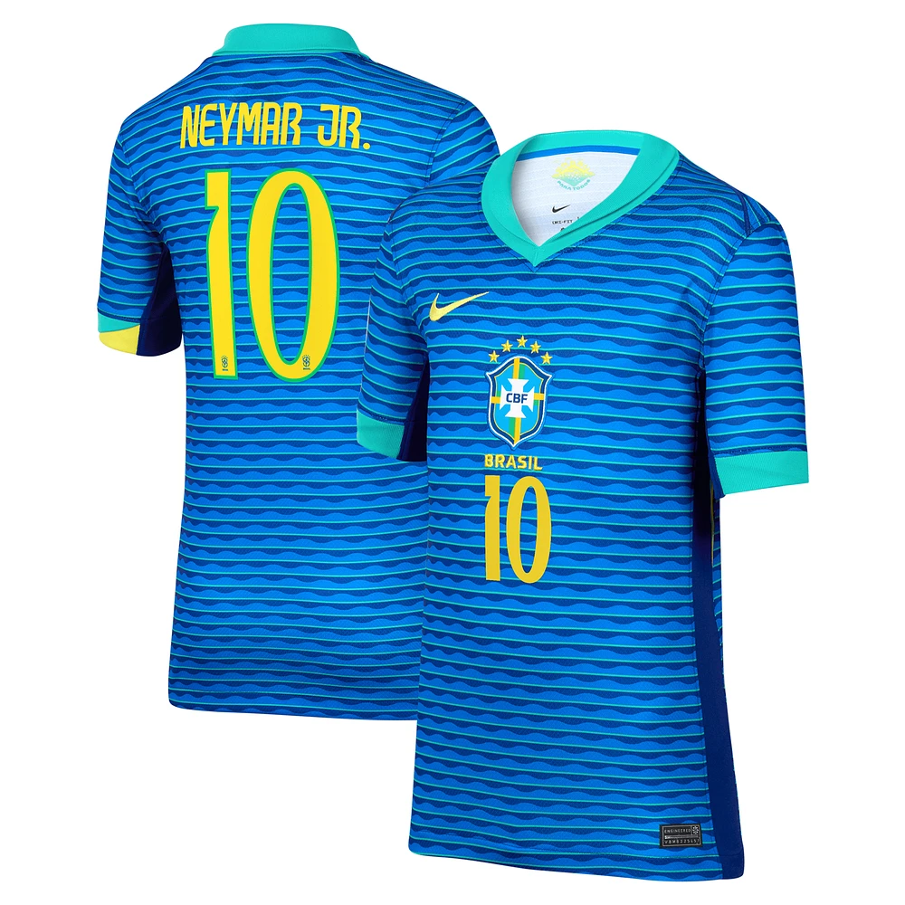 Youth Nike Neymar Jr. Blue Brazil National Team 2024 Away Stadium Replica Player Jersey