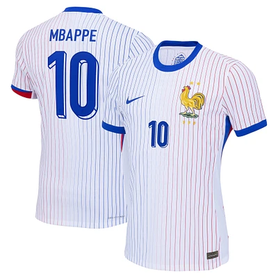 Men's Nike Kylian Mbappe White France National Team 2024 Away Authentic Jersey