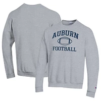 Men's Champion Heather Gray Auburn Tigers Football Icon Pullover Sweatshirt