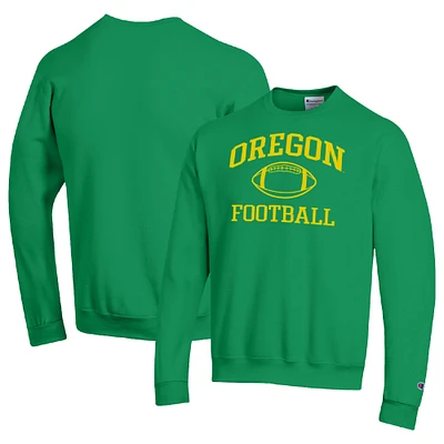 Men's Champion Green Oregon Ducks Football Icon Pullover Sweatshirt