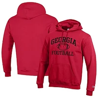 Men's Champion Red Georgia Bulldogs Football Icon Pullover Hoodie