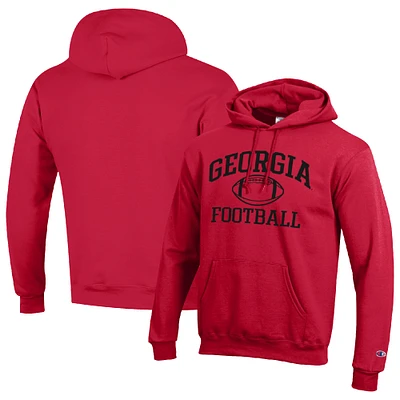 Men's Champion Red Georgia Bulldogs Football Icon Pullover Hoodie
