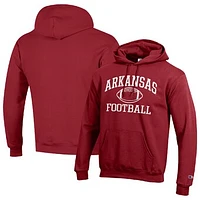 Men's Champion Cardinal Arkansas Razorbacks Football Icon Pullover Hoodie