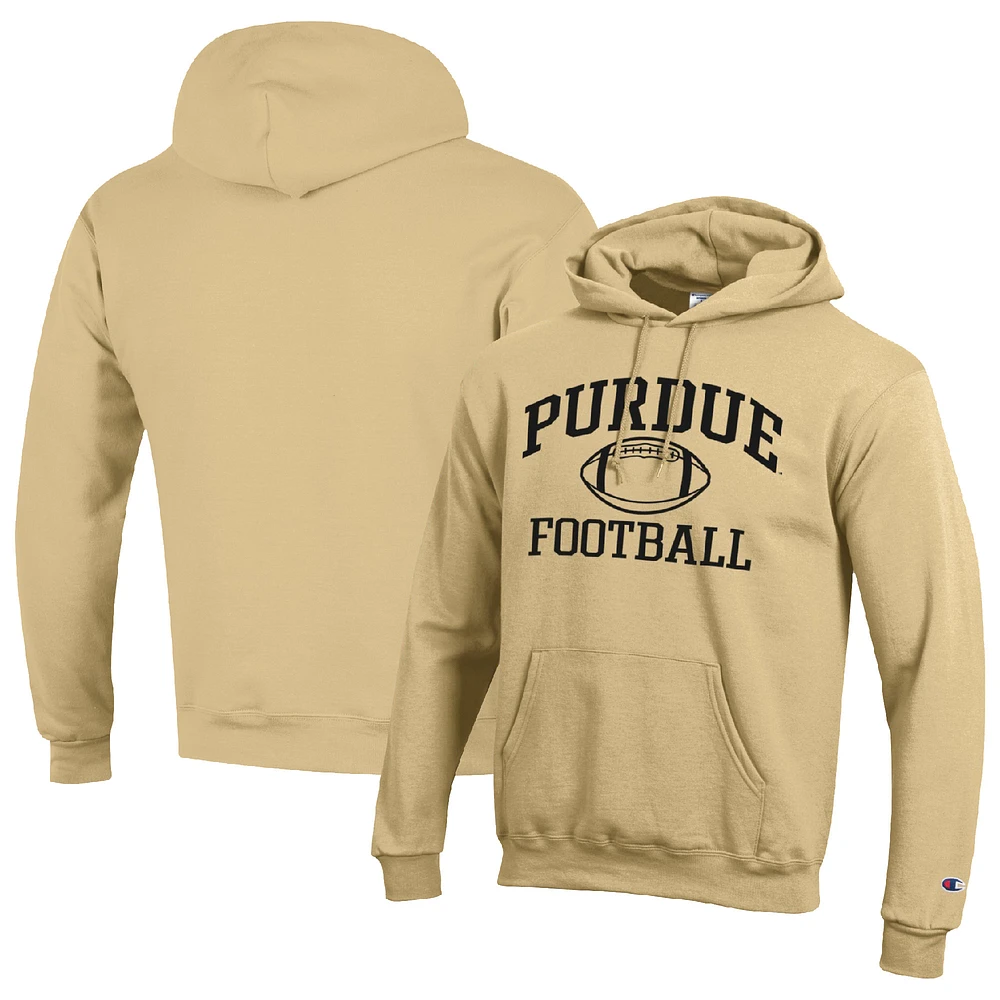 Men's Champion Gold Purdue Boilermakers Football Icon Pullover Hoodie