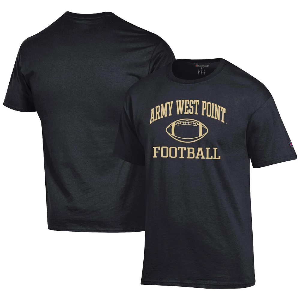 Men's Champion Black Army Knights Football Icon T-Shirt