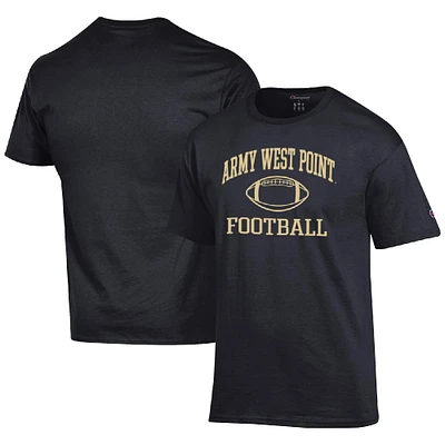 Men's Champion Black Army Knights Football Icon  T-Shirt