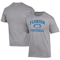 Men's Champion Heather Gray Florida Gators Football Icon  T-Shirt