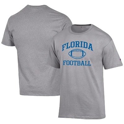 Men's Champion Heather Gray Florida Gators Football Icon  T-Shirt