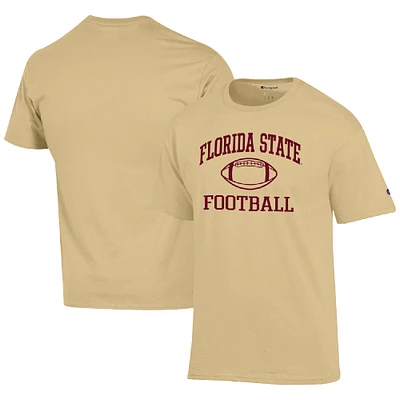 Men's Champion Gold Florida State Seminoles Football Icon  T-Shirt