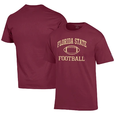 Men's Champion Garnet Florida State Seminoles Football Icon  T-Shirt