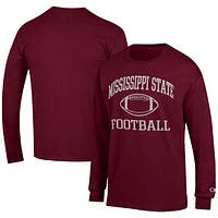 Men's Champion Maroon Mississippi State Bulldogs Football Icon Long Sleeve T-Shirt