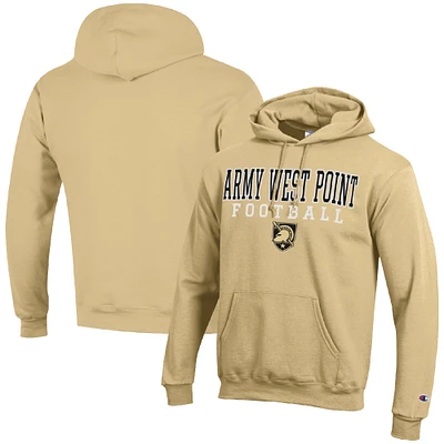 Men's Champion Gold Army Black Knights Football Stack Pullover Hoodie