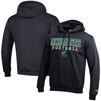 Men's Champion Michigan State Spartans Football Stack Pullover Hoodie