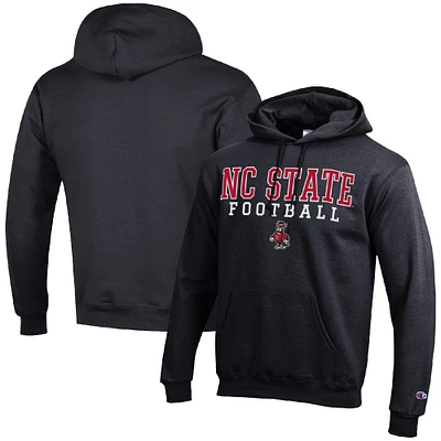 Men's Champion NC State Wolfpack Football Stack Pullover Hoodie