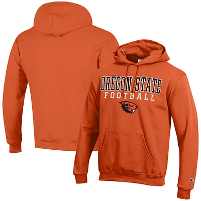 Men's Champion Orange Oregon State Beavers Football Stack Pullover Hoodie