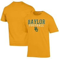 Men's Champion Gold Baylor Bears Football Stack  T-Shirt