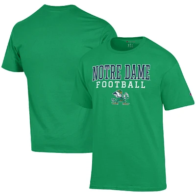 Men's Champion Green Notre Dame Fighting Irish Football Stack  T-Shirt