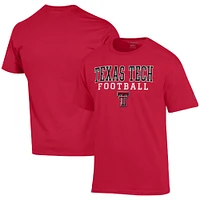Men's Champion Red Texas Tech Raiders Football Stack  T-Shirt