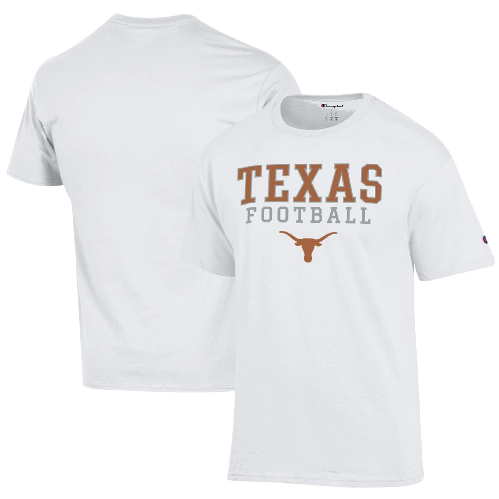 Men's Champion White Texas Longhorns Football Stack T-Shirt