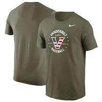 Men's Nike  Olive Vanderbilt Commodores  Baseball Military Appreciation T-Shirt