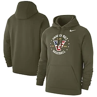 Men's Nike  Olive Vanderbilt Commodores Baseball Military Appreciation Pullover Hoodie