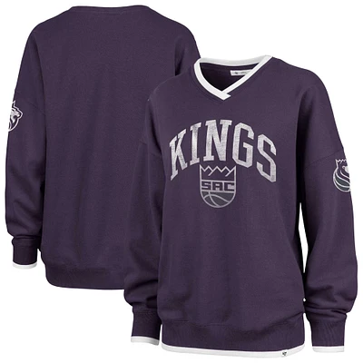 Women's '47  Purple Sacramento Kings Rise Wax Pack Daze '80s Oversize Pullover Sweatshirt