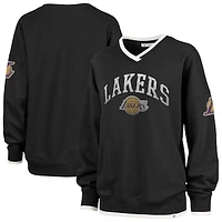 Women's '47  Black Los Angeles Lakers Rise Wax Pack Daze '80s Oversize Pullover Sweatshirt