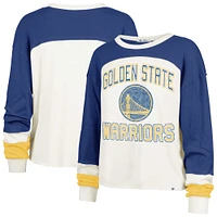 Women's '47  Cream Golden State Warriors Curve Raglan Long Sleeve T-Shirt