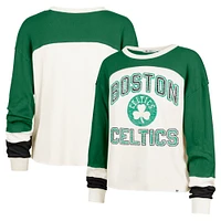 Women's '47  Cream Boston Celtics Curve Raglan Long Sleeve T-Shirt