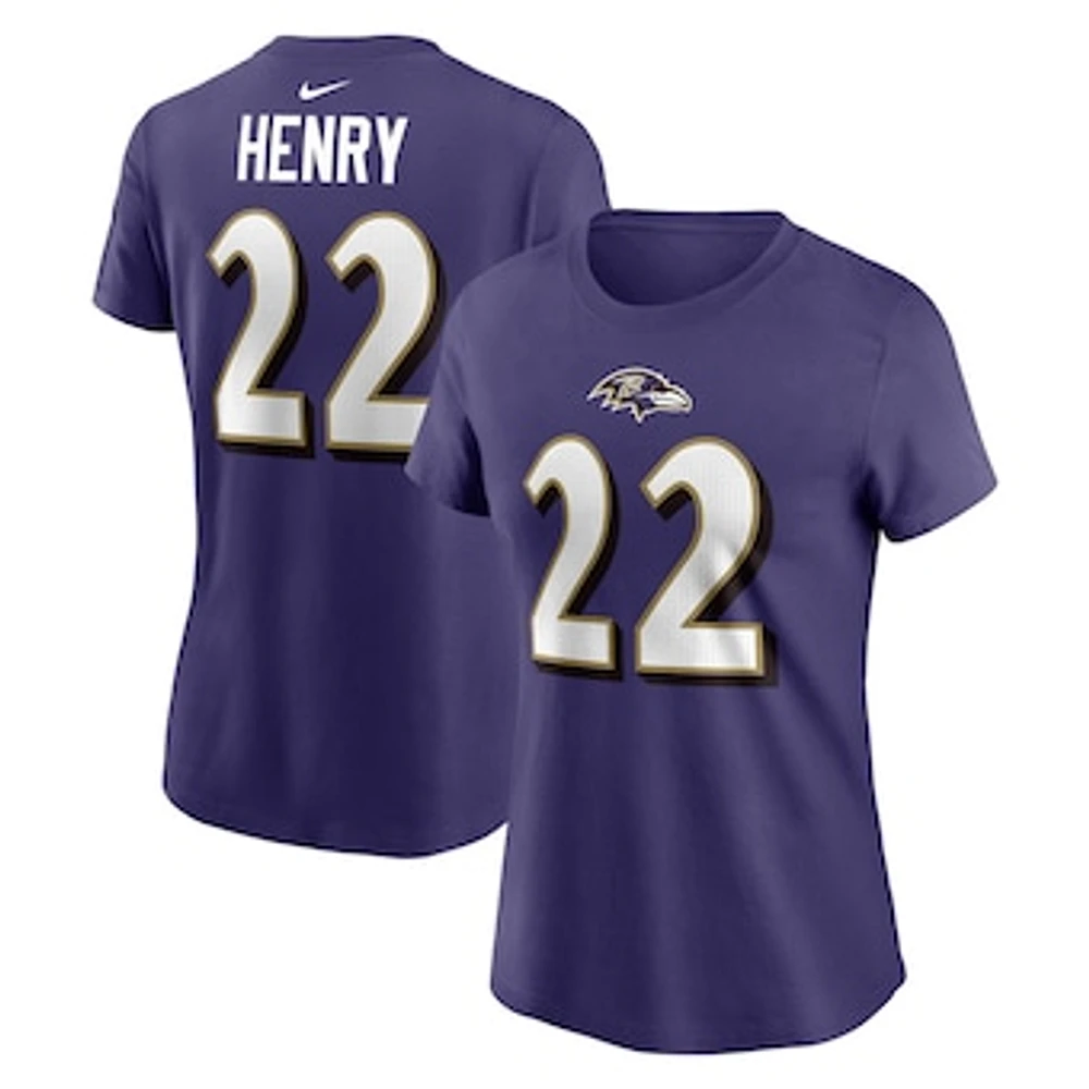 Women's Nike Derrick Henry Purple Baltimore Ravens Player Name & Number T-Shirt