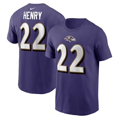 Men's Nike Derrick Henry Baltimore Ravens Player Name & Number T-Shirt