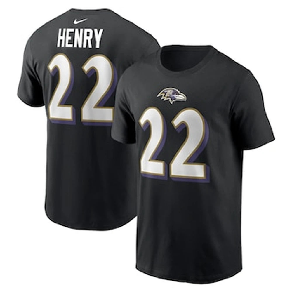 Men's Nike Derrick Henry Baltimore Ravens Player Name & Number T-Shirt