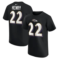 Youth Nike Derrick Henry Black Baltimore Ravens Player Name & Number T-Shirt