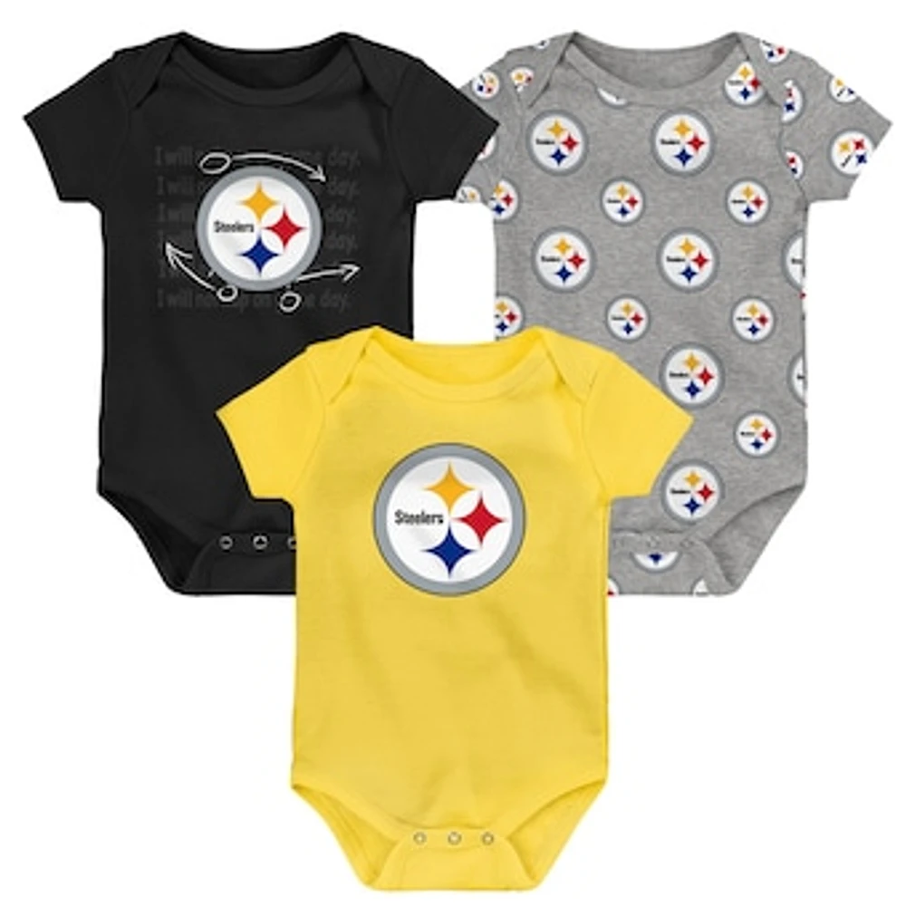 Newborn & Infant Pittsburgh Steelers Team Starter 3-Pack Bodysuit Set