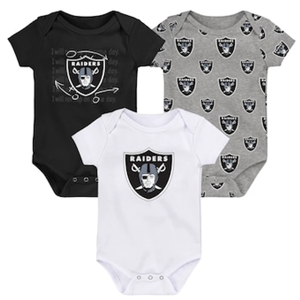 Newborn & Infant Las Vegas Raiders Team Starter 3-Pack Bodysuit Set