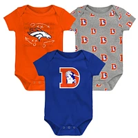 Newborn & Infant Denver Broncos Team Starter 3-Pack Bodysuit Set