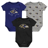 Newborn & Infant Baltimore Ravens Team Starter 3-Pack Bodysuit Set