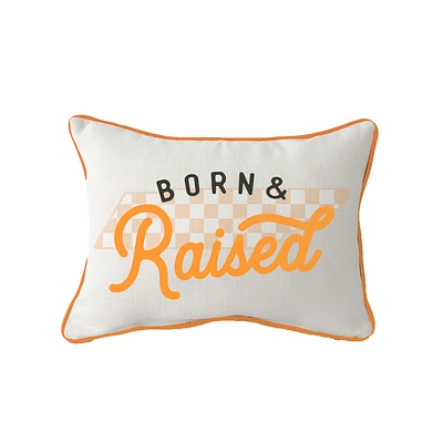 Little Birdie Tennessee Volunteers Born & Raised Piped Pillow