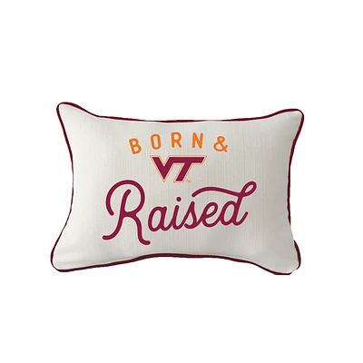 Little Birdie Virginia Tech Hokies Born & Raised Piped Pillow