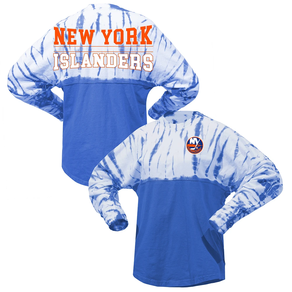 Unisex Spirit Jersey Royal New York Islanders Crystal Half Dye Long Sleeve T-Shirt