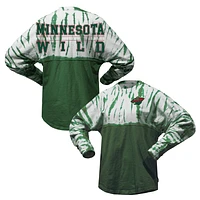 Unisex Spirit Jersey Green Minnesota Wild Crystal Half Dye Long Sleeve T-Shirt