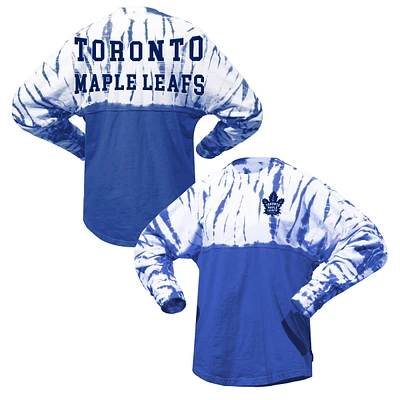 Unisex Spirit Jersey Blue Toronto Maple Leafs Crystal Half Dye Long Sleeve T-Shirt