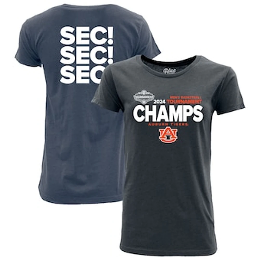 Women's Blue 84  Navy Auburn Tigers 2024 SEC Men's Basketball Conference Tournament Locker Room T-Shirt