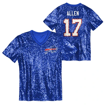 Women's Josh Allen Royal Buffalo Bills Player Name & Number V-Neck Fashion Jersey