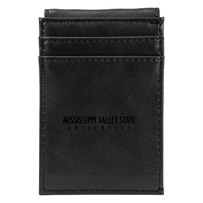 Black Mississippi Valley State Delta Devils Front Pocket Wallet