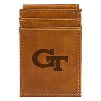 Brown Georgia Tech Yellow Jackets Front Pocket Wallet